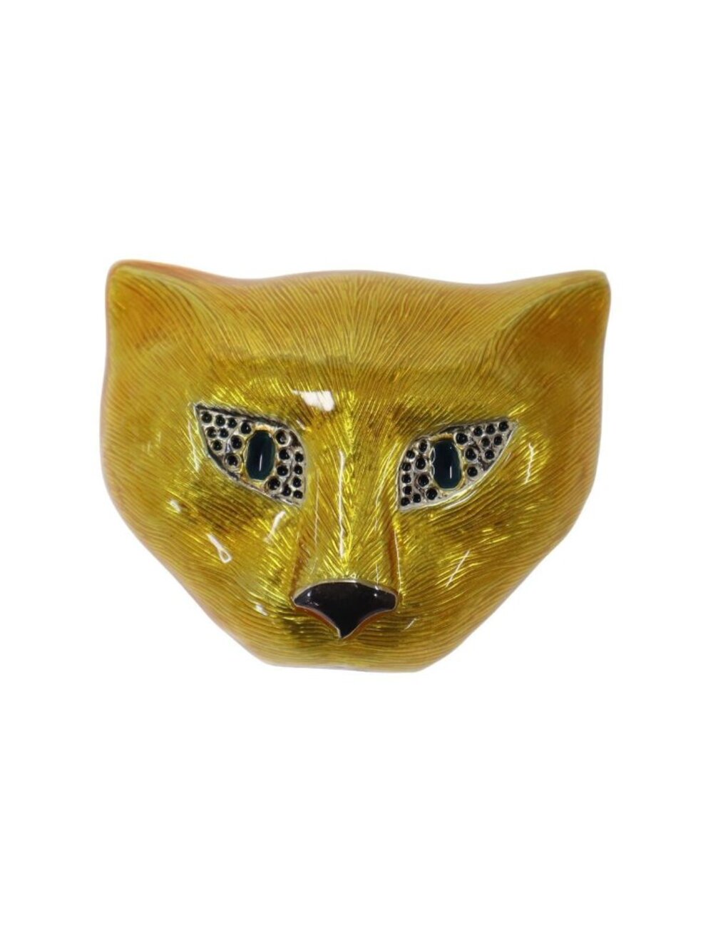 Gucci Cat Face Brooch Gold